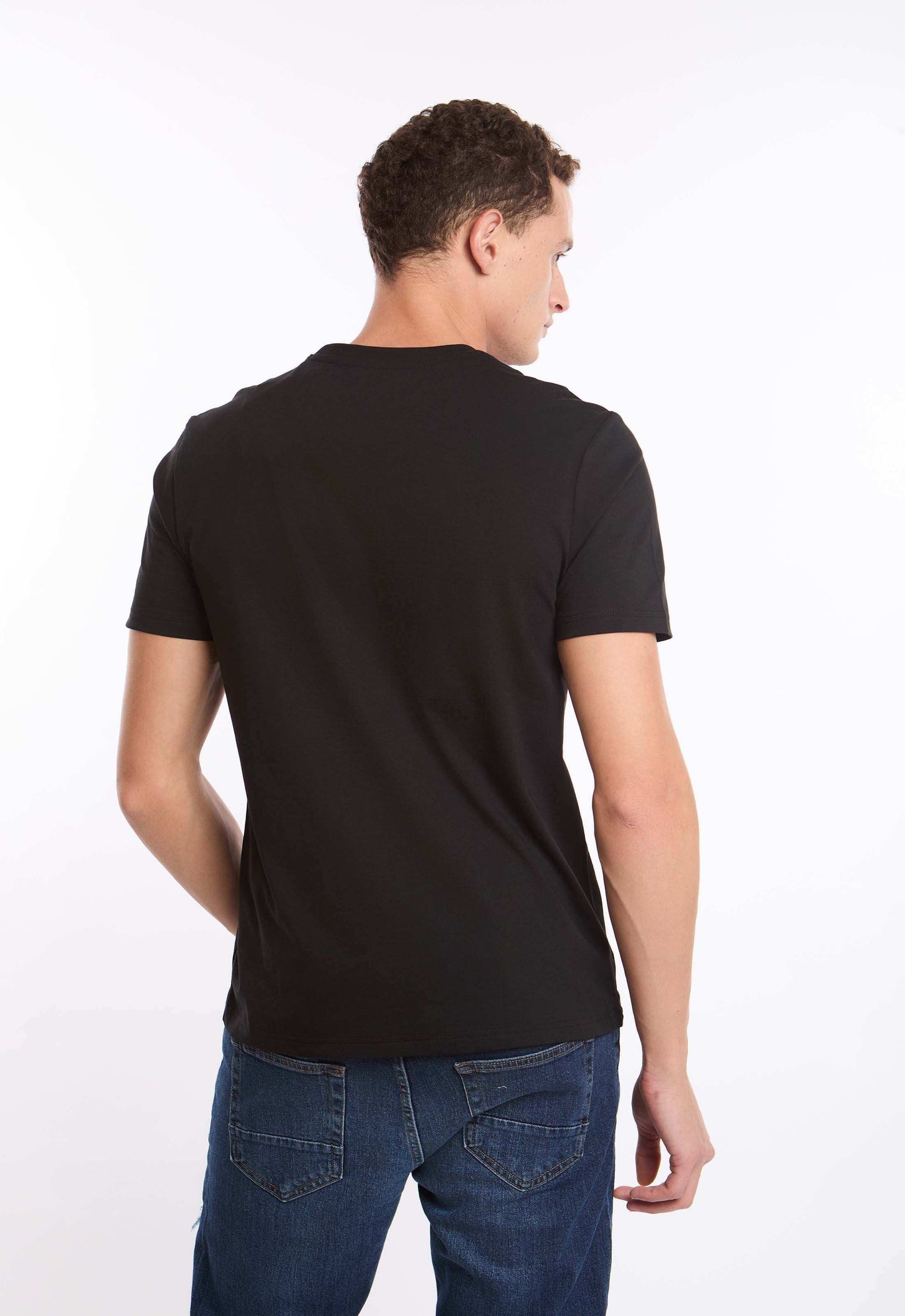 Crew Neck Mix Tee with Floral Print