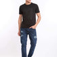 Crew Neck Mix Tee with Floral Print