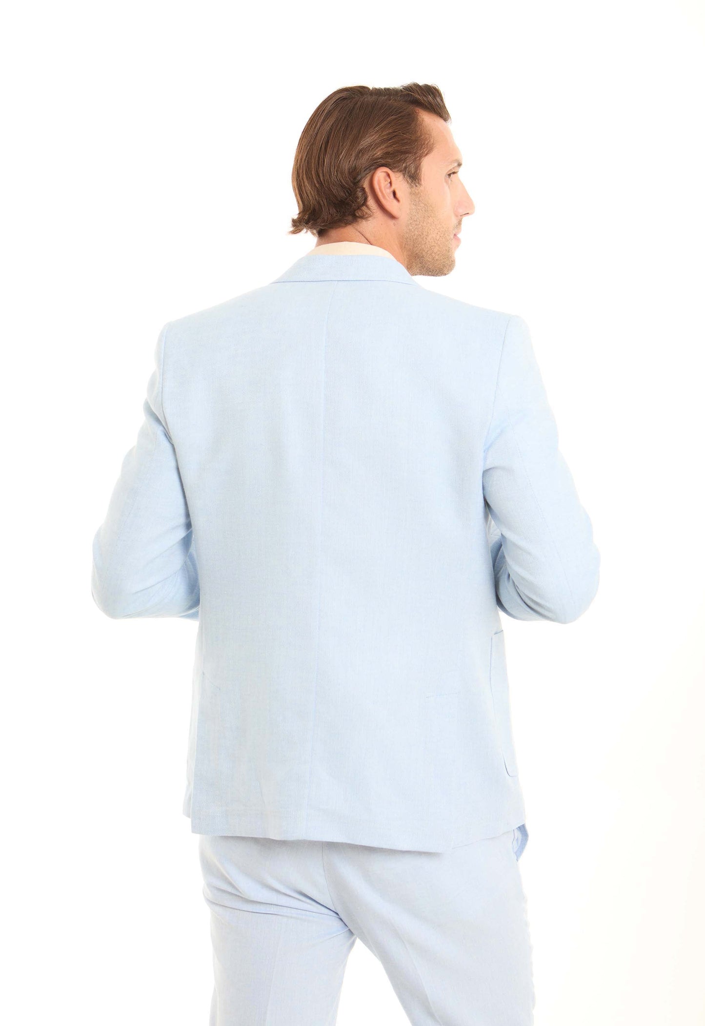 Linen-Cotton Notched Blazer