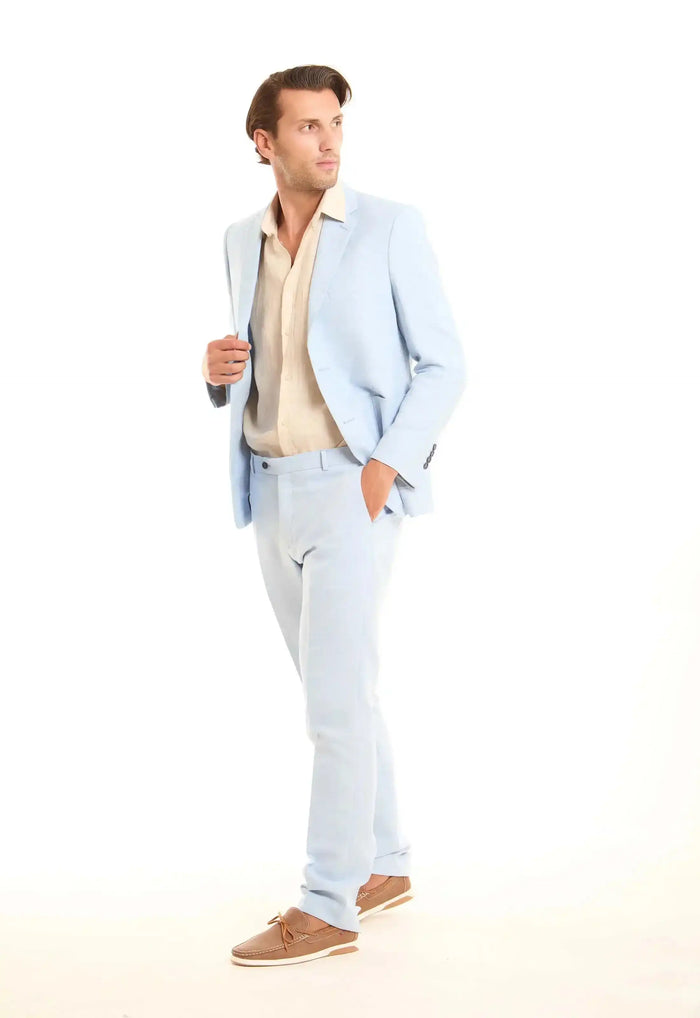 Linen-Cotton Suit Pants