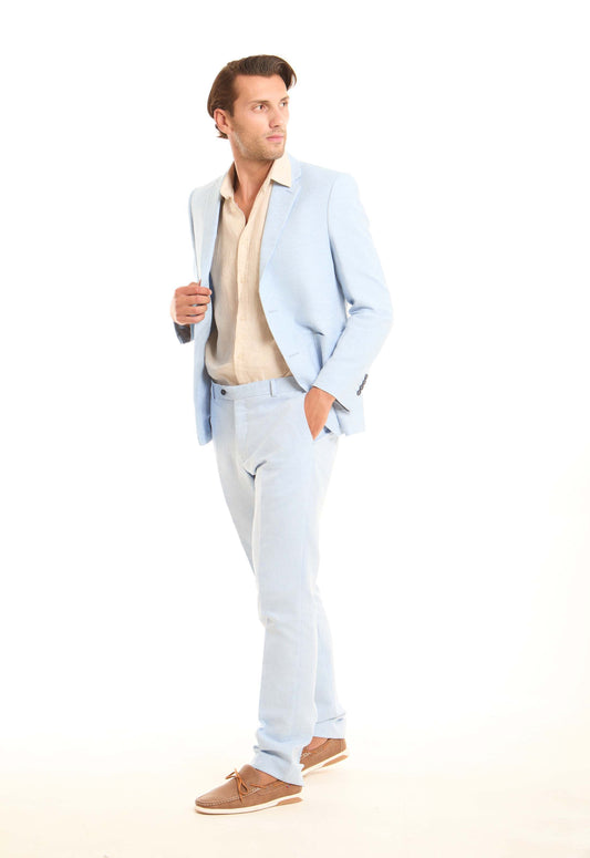 Straight-Leg Linen-Cotton Trousers