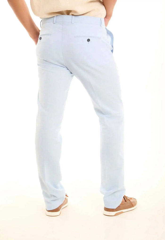 Linen-Cotton Suit Pants - Blue