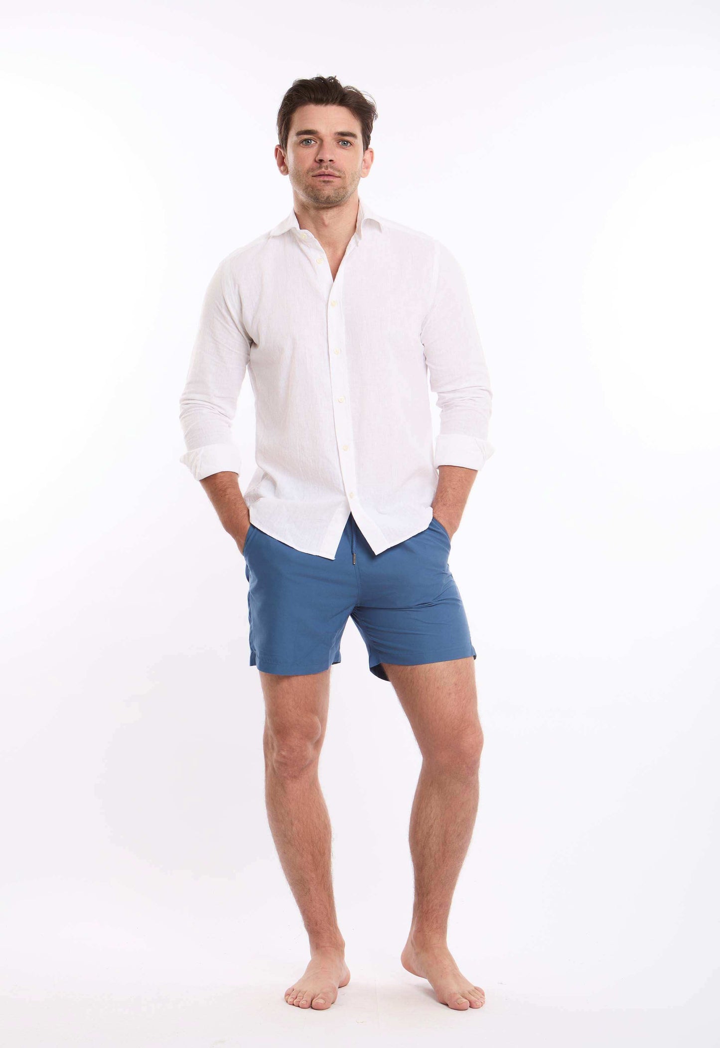 قميص قطن نقشة مزخرفة بقصة عادية