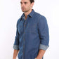 Dark Linen Shirt with Front Pockets