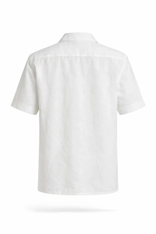 White short-sleeve shirt on a white background
