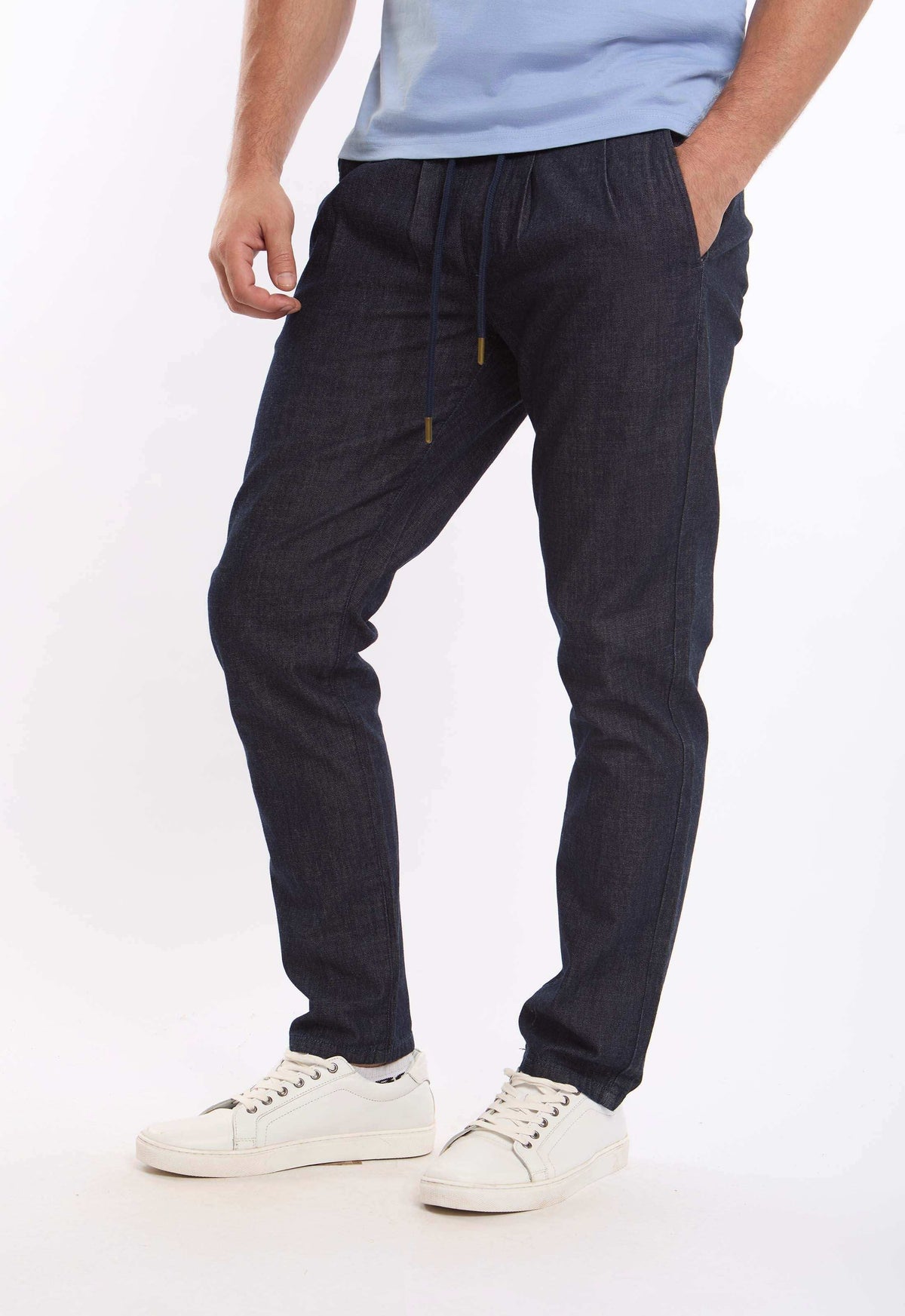 Relaxed Cotton Pants with Elastic Hems