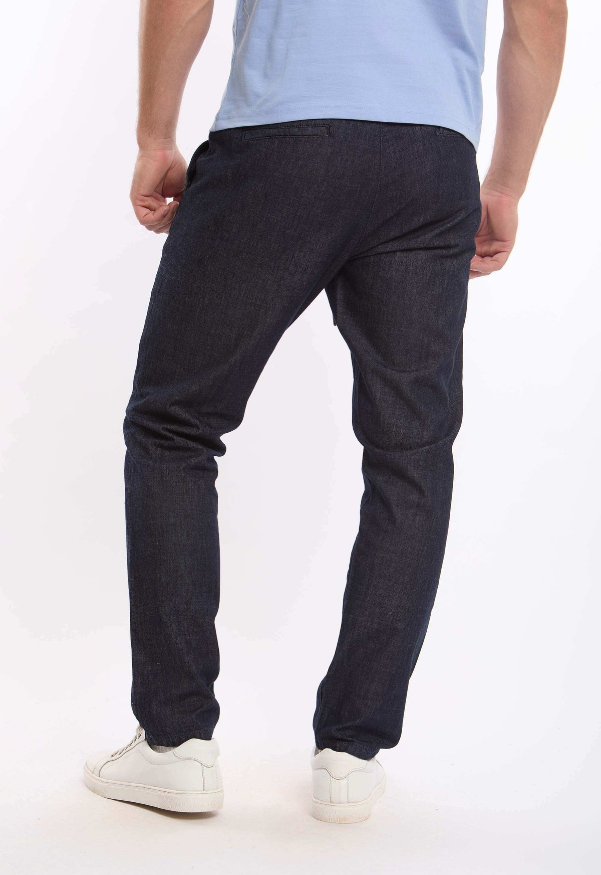 Relaxed Cotton Pants with Elastic Hems