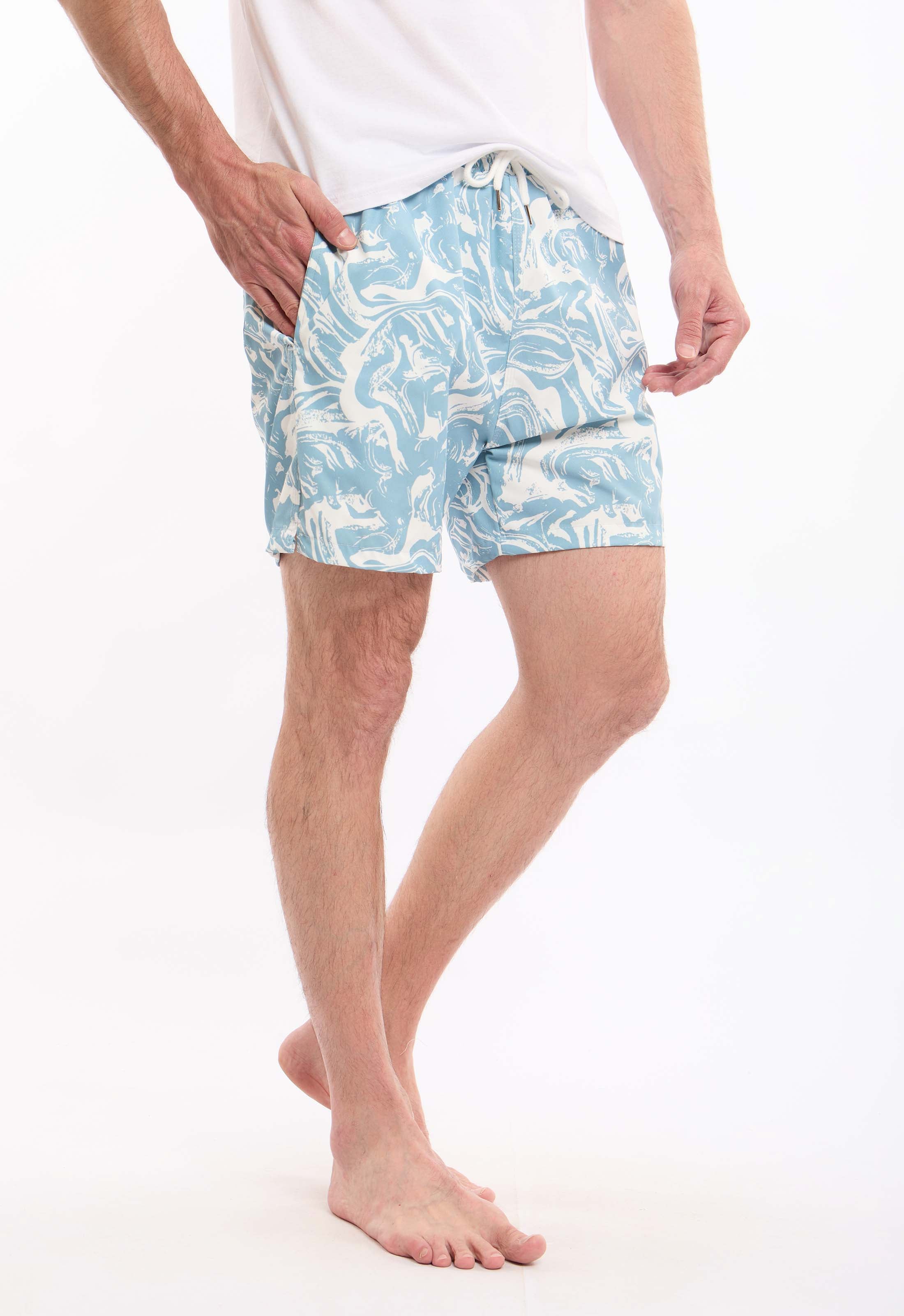 Regular Fit Marble Swim Shorts