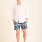 Patterned Swim Shorts with Side Pockets