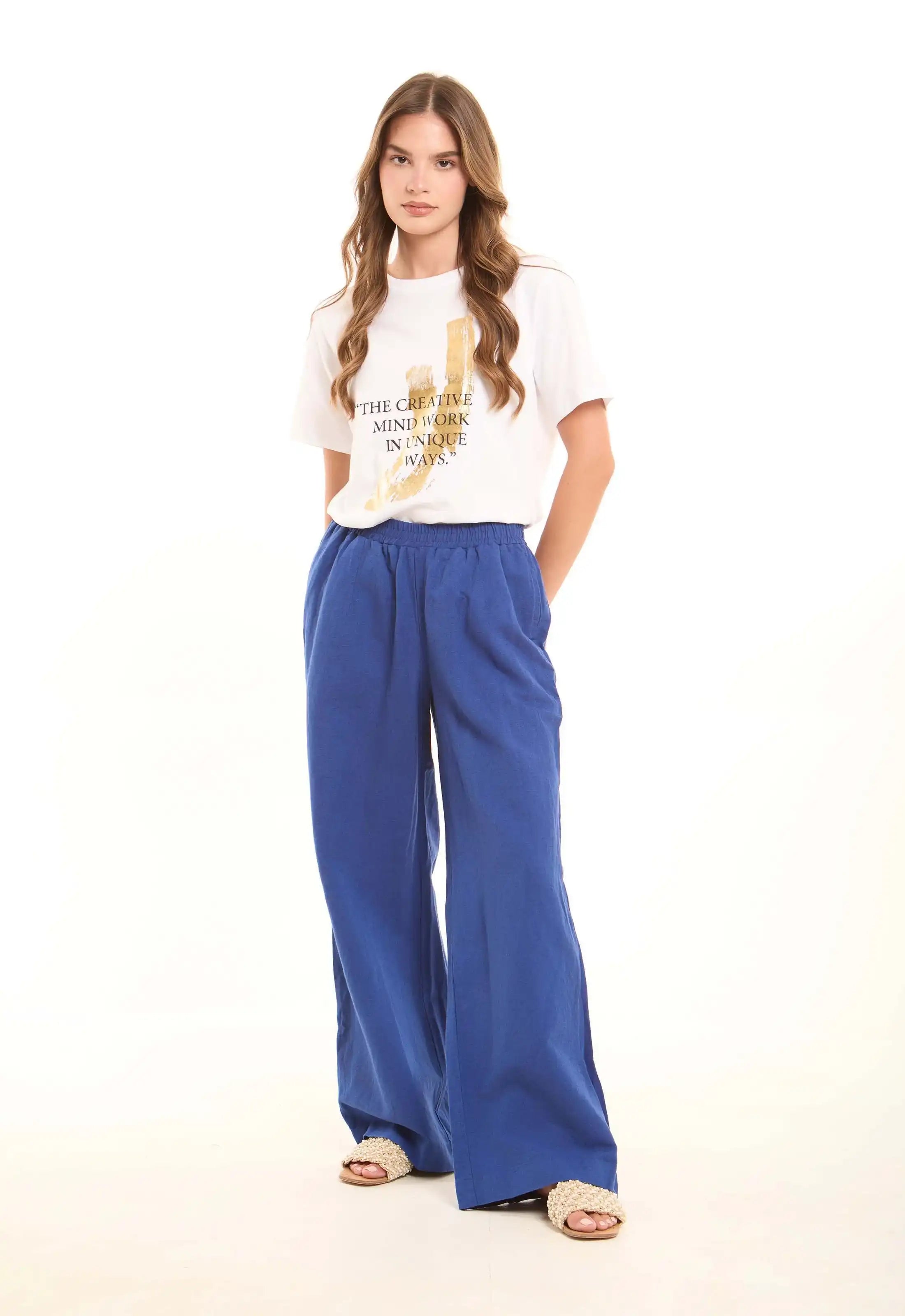 Relaxed Wide-Leg Linen Pants