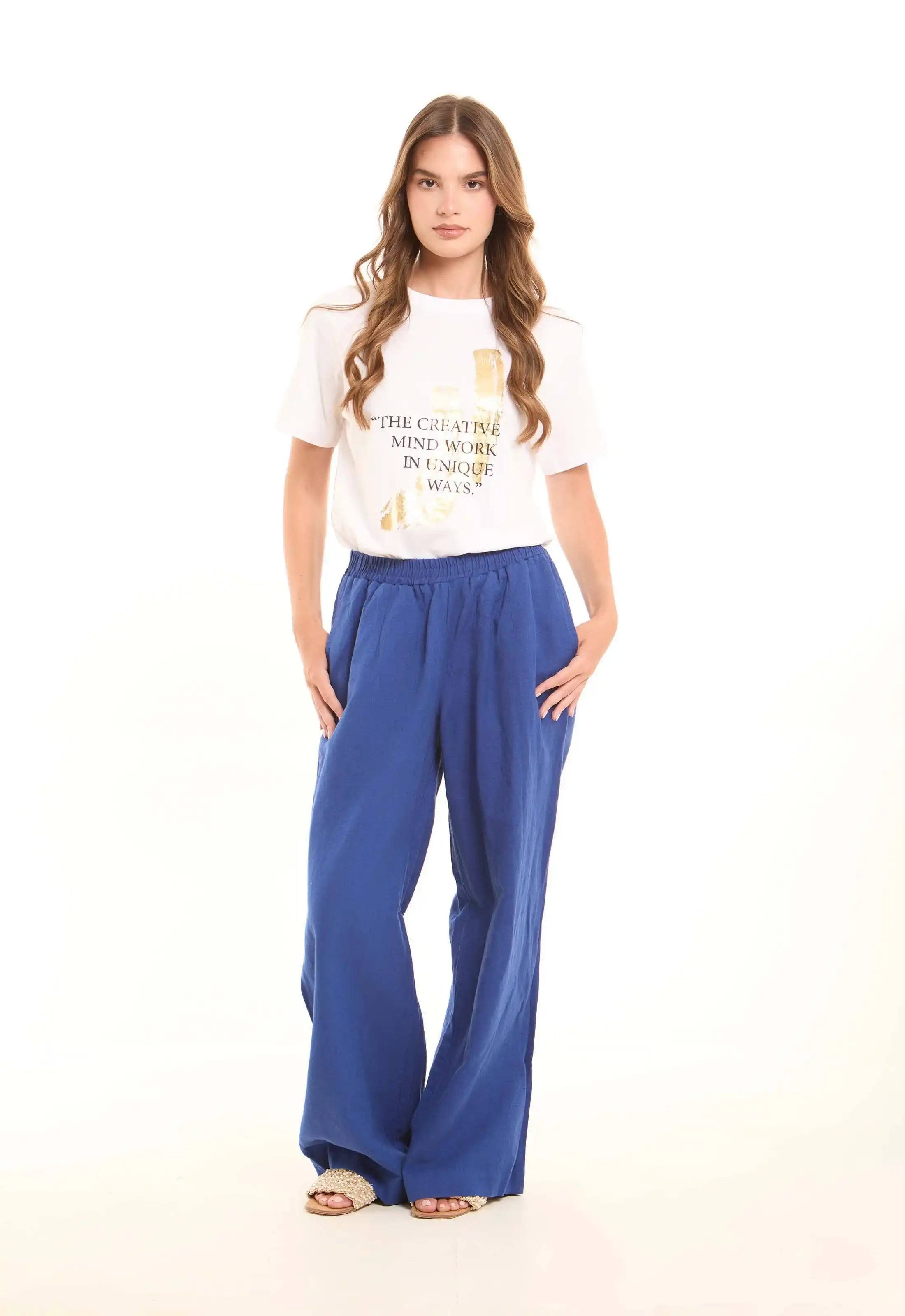 Relaxed Wide-Leg Linen Pants