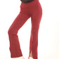 Flared Stretch Pants Accented by Front Slits