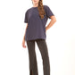 Flared Stretch Pants Accented by Front Slits