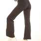 Flared Stretch Pants Accented by Front Slits