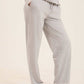 V-Neck Long Sleeves Pajama Set with Lace Detail