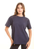 Solid Crew Neck Tee with Perforated Sleeves