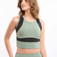 Sporty Cropped Bra Top Featuring Contrast Panels