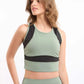 Sporty Cropped Bra Top Featuring Contrast Panels