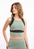 Sporty Cropped Bra Top Featuring Contrast Panels