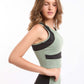 Sporty Cropped Bra Top Featuring Contrast Panels