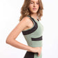 Sporty Cropped Bra Top Featuring Contrast Panels