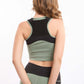 Sporty Cropped Bra Top Featuring Contrast Panels