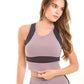 Sporty Cropped Bra Top Featuring Contrast Panels