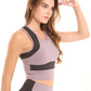 Sporty Cropped Bra Top Featuring Contrast Panels