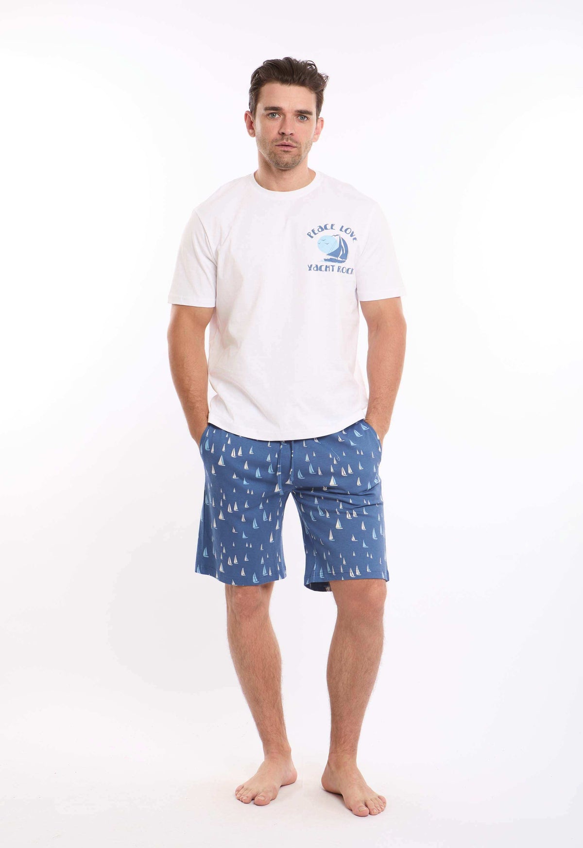 Patterned Tee & Shorts Summer Pajama Set