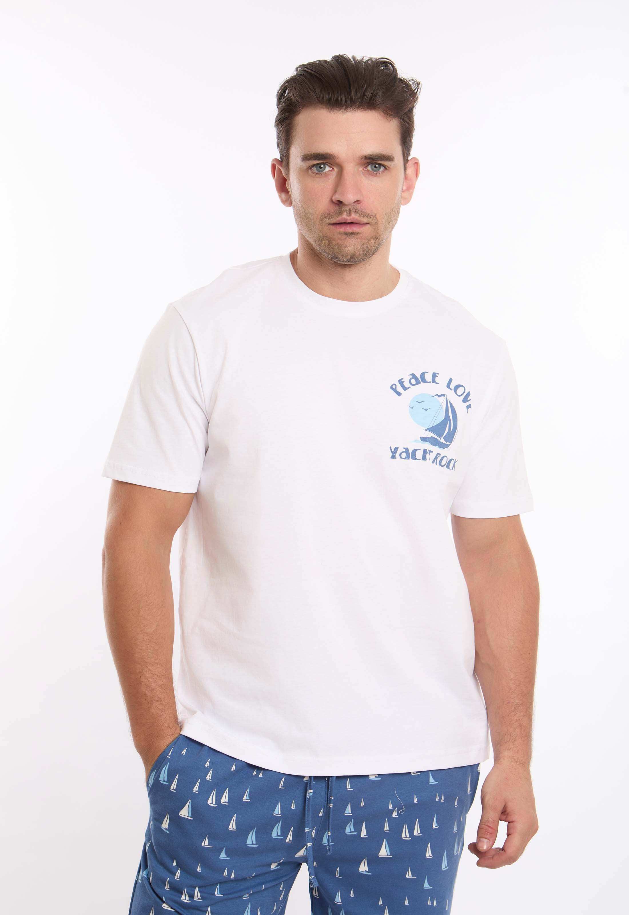 طقم بيجامة صيفي تيشيرت منقوش & شورت