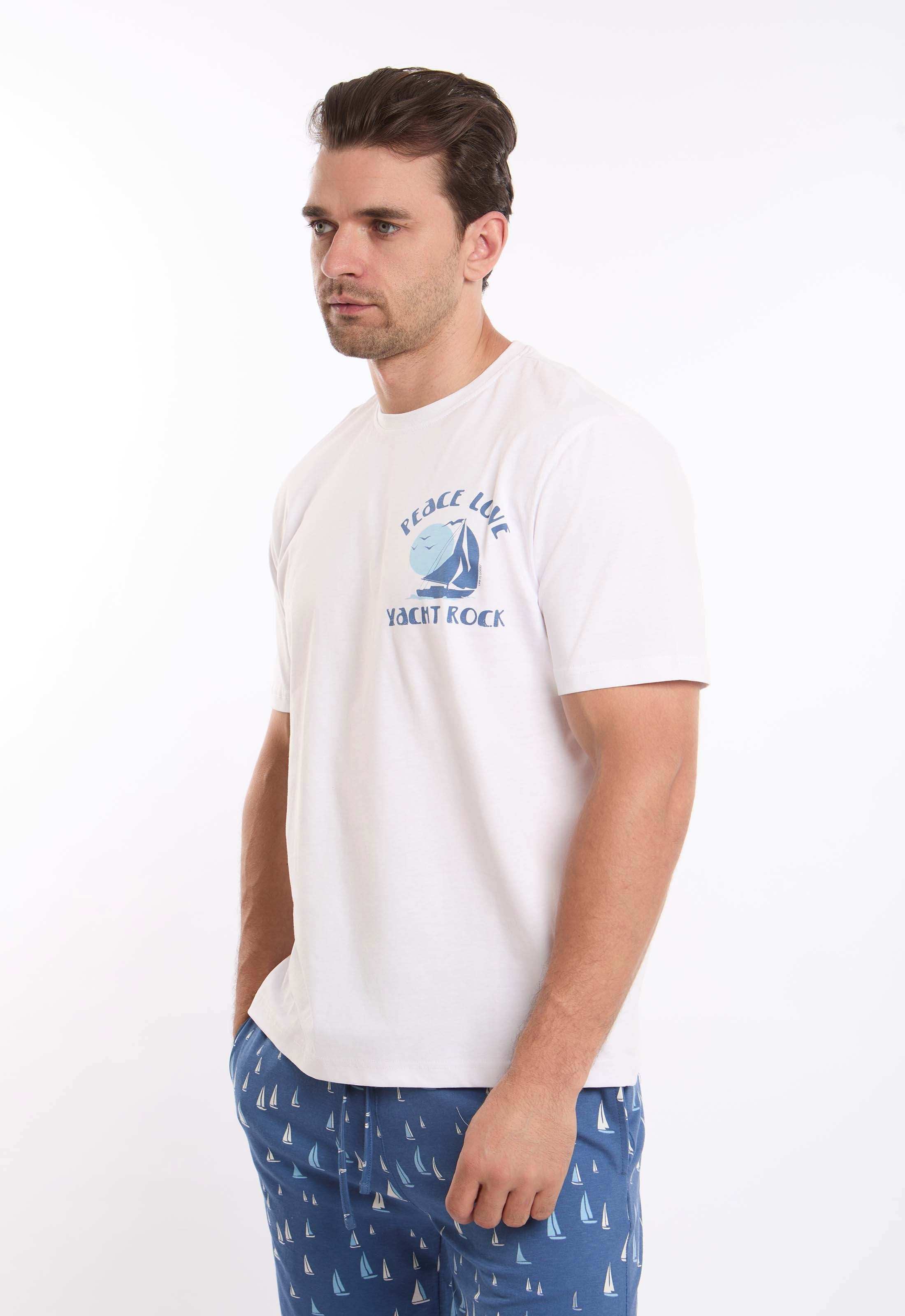 طقم بيجامة صيفي تيشيرت منقوش & شورت