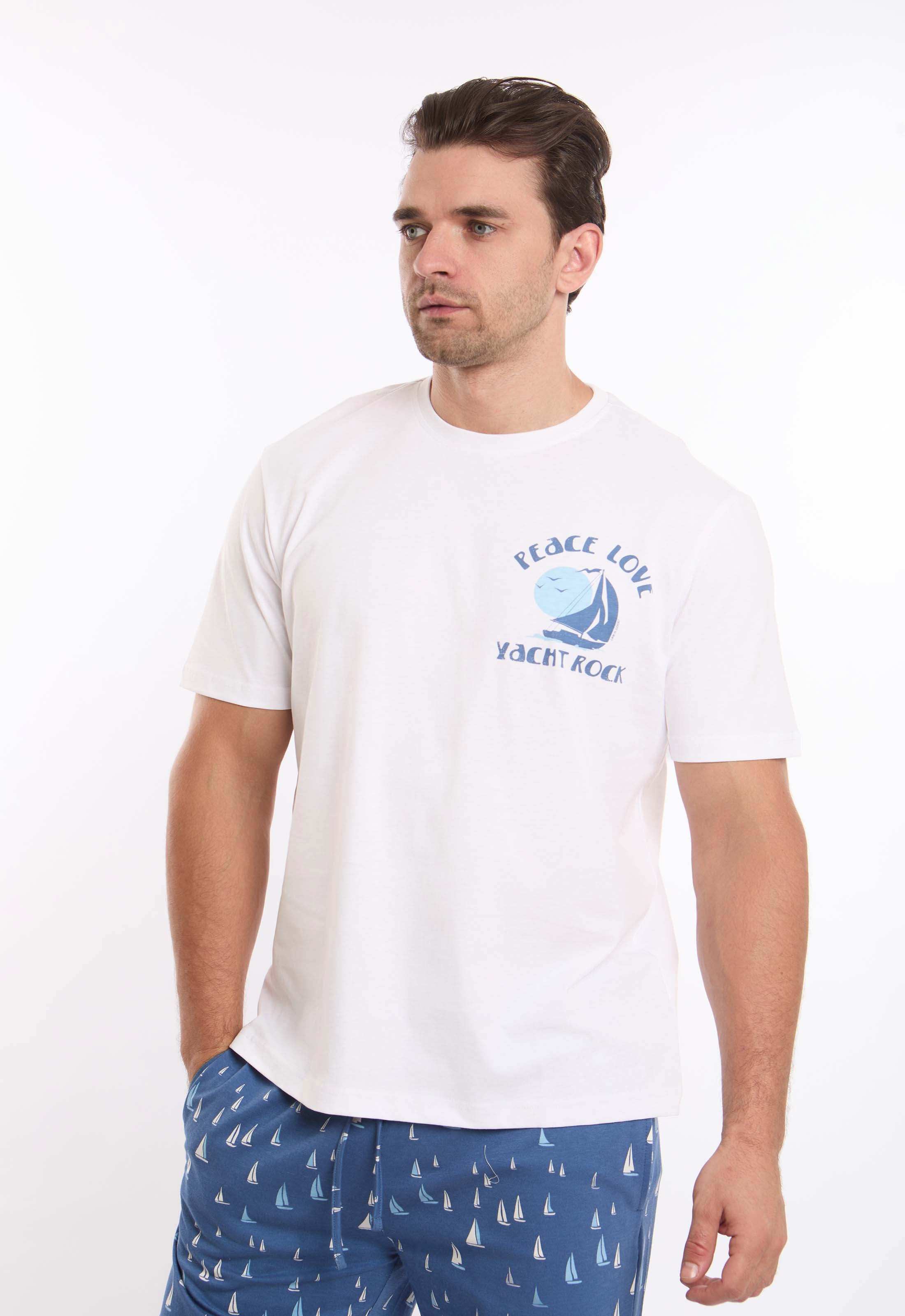 طقم بيجامة صيفي تيشيرت منقوش & شورت