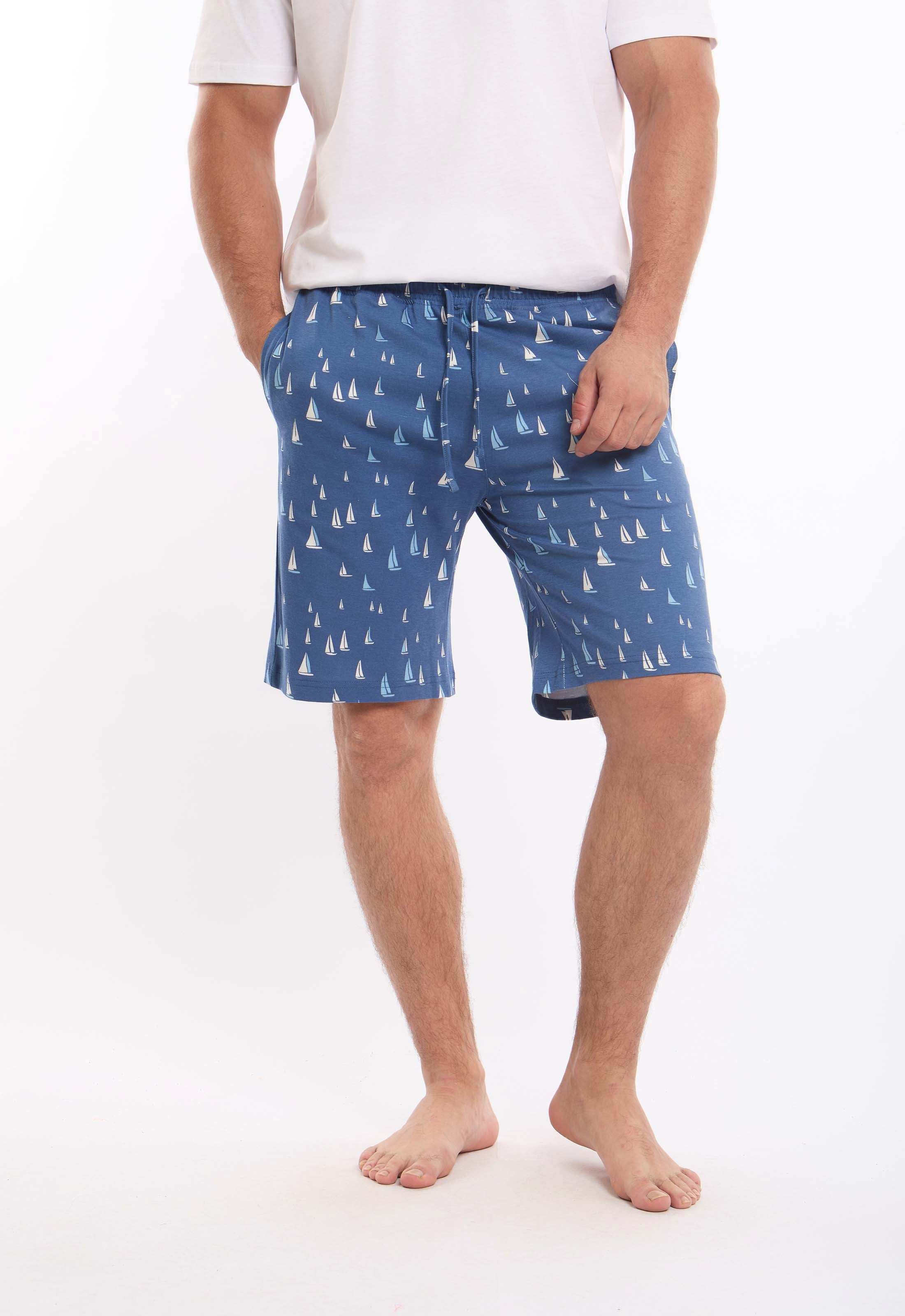 طقم بيجامة صيفي تيشيرت منقوش & شورت