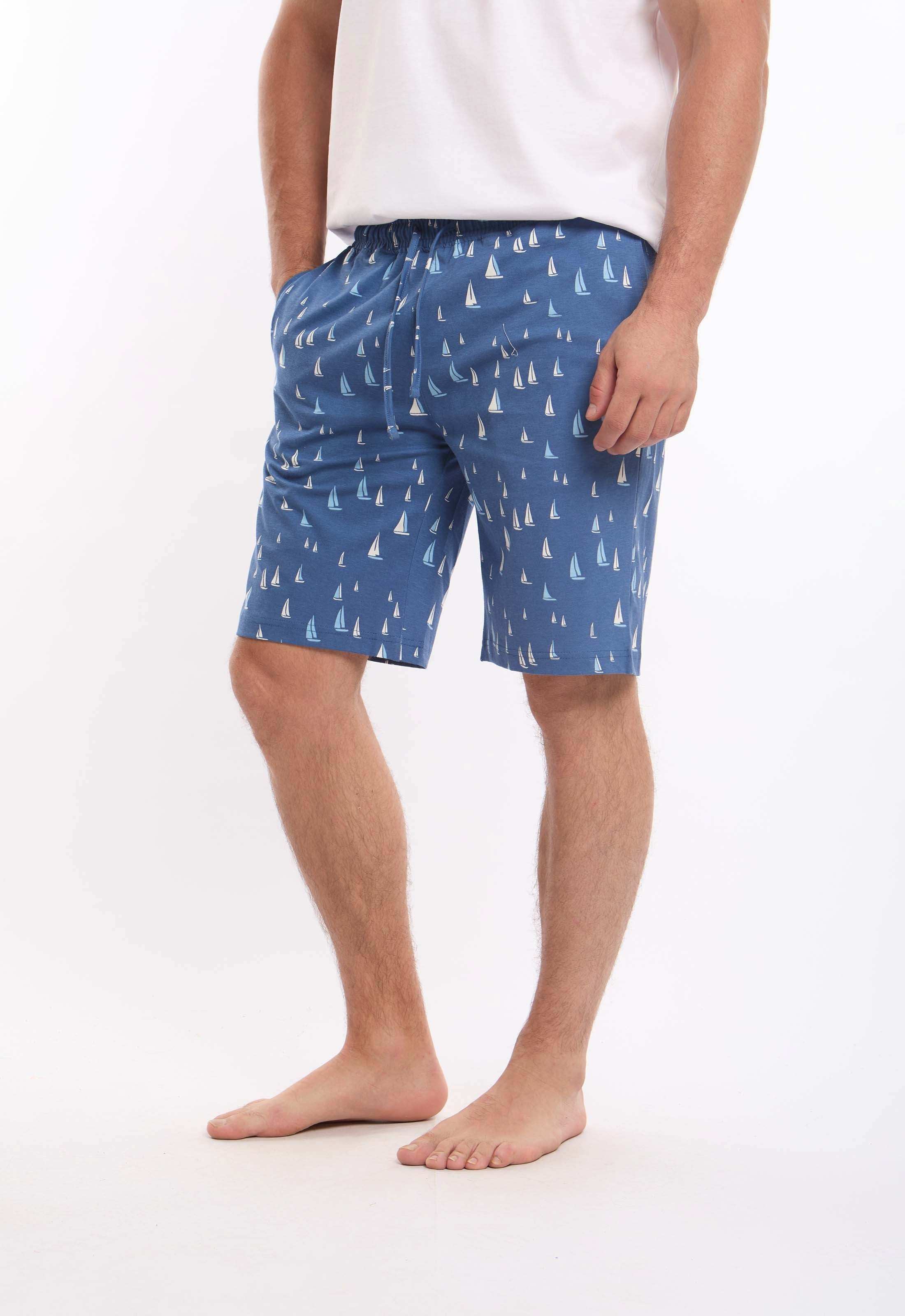 طقم بيجامة صيفي تيشيرت منقوش & شورت