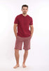 Solid Tee & Patterned Shorts Pajama Set