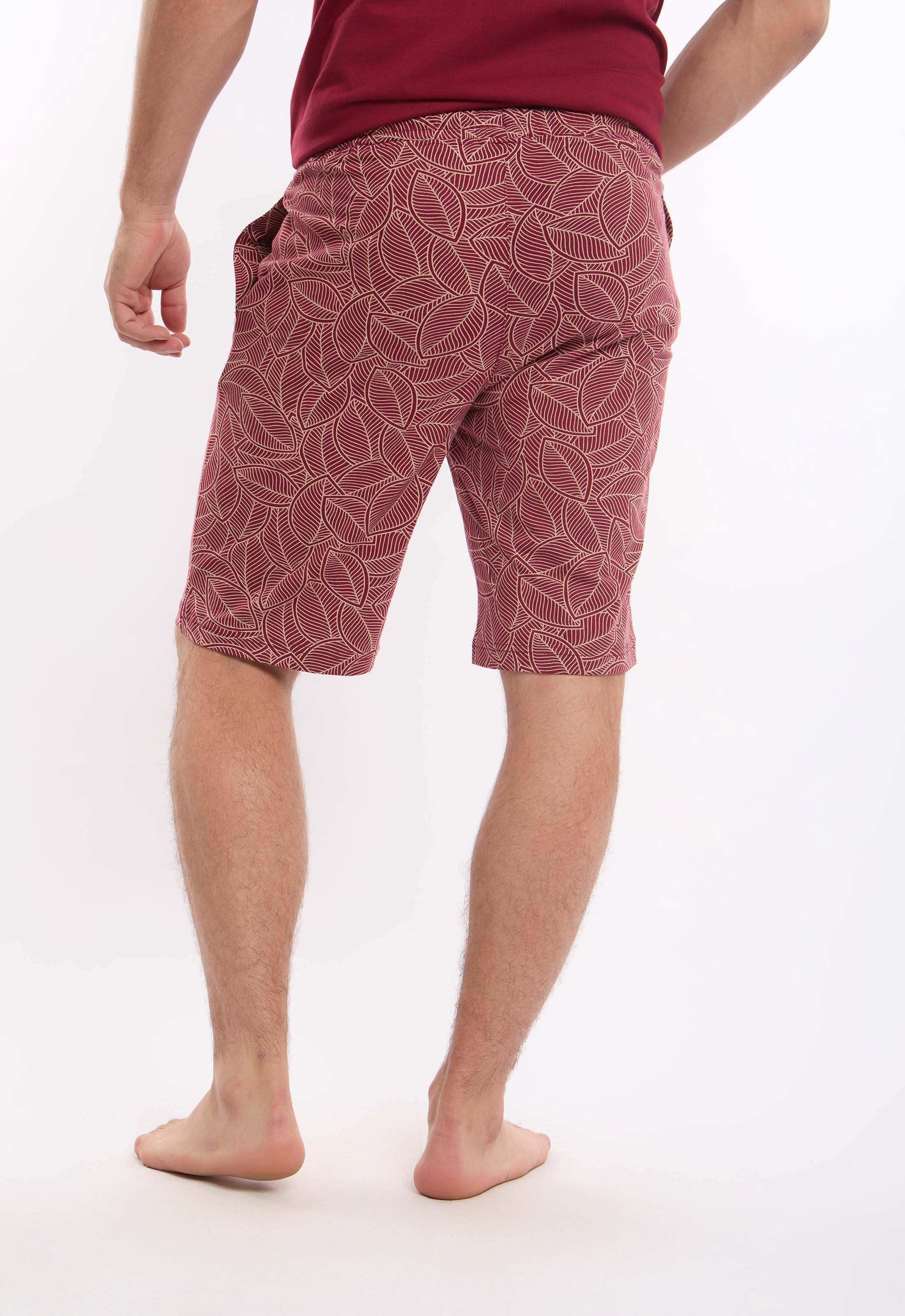 Solid Tee & Patterned Shorts Pajama Set