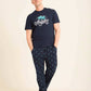 Printed Tee & Patterned Pants Comfy Pajama Set