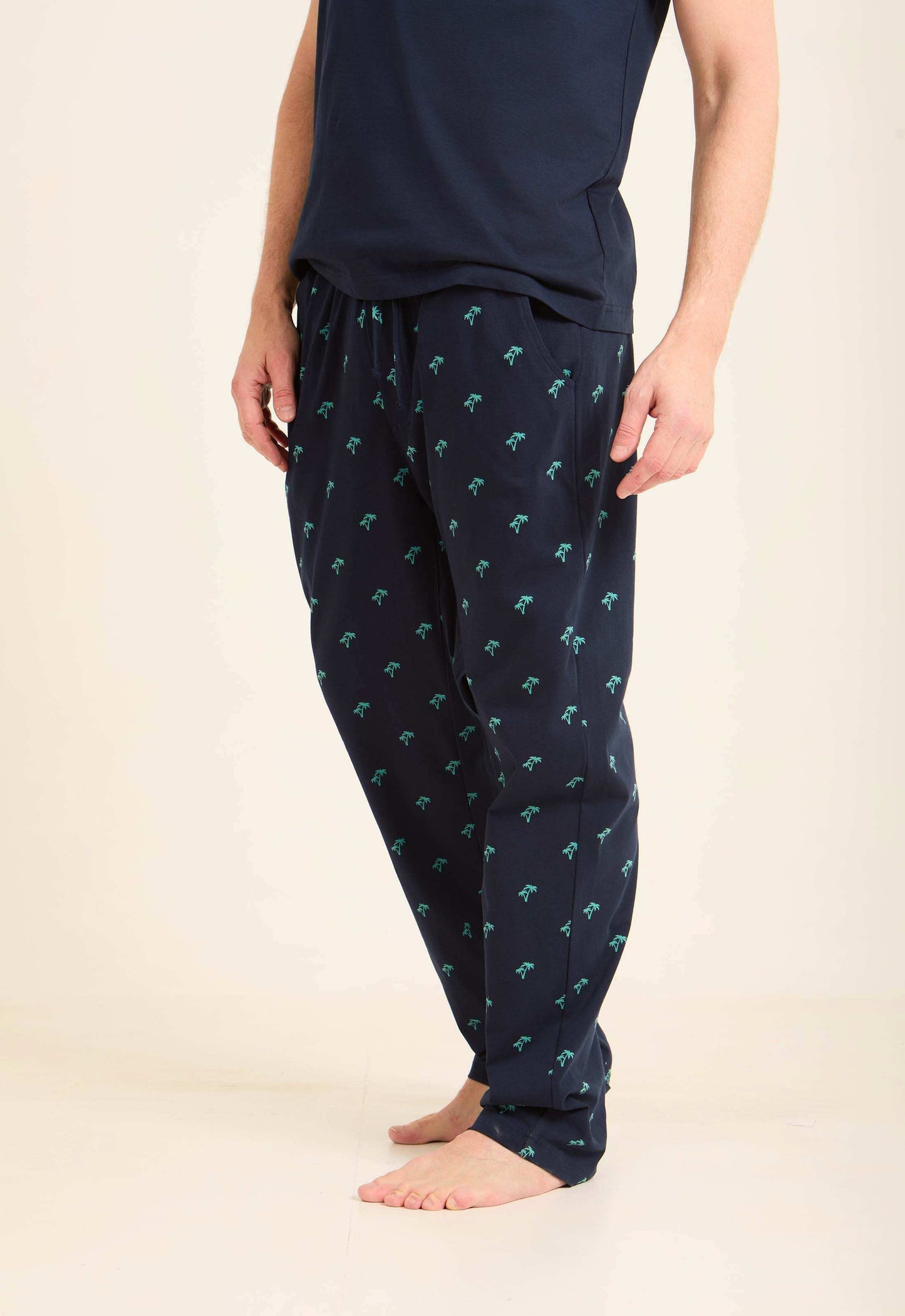 Printed Tee & Patterned Pants Comfy Pajama Set
