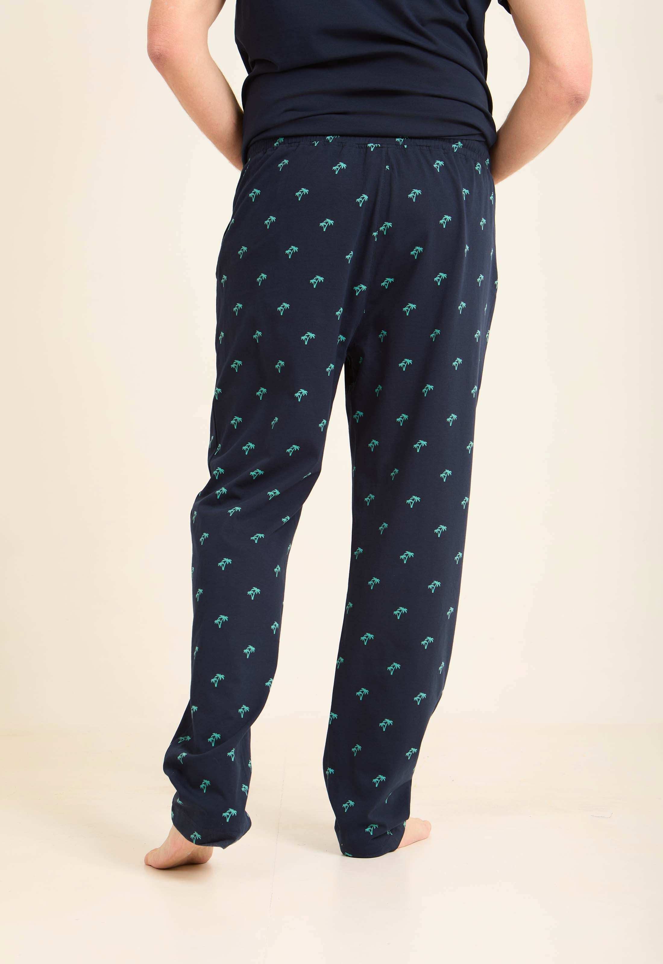 Printed Tee & Patterned Pants Comfy Pajama Set
