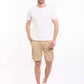 Elastic Waist Solid Cargo Shorts