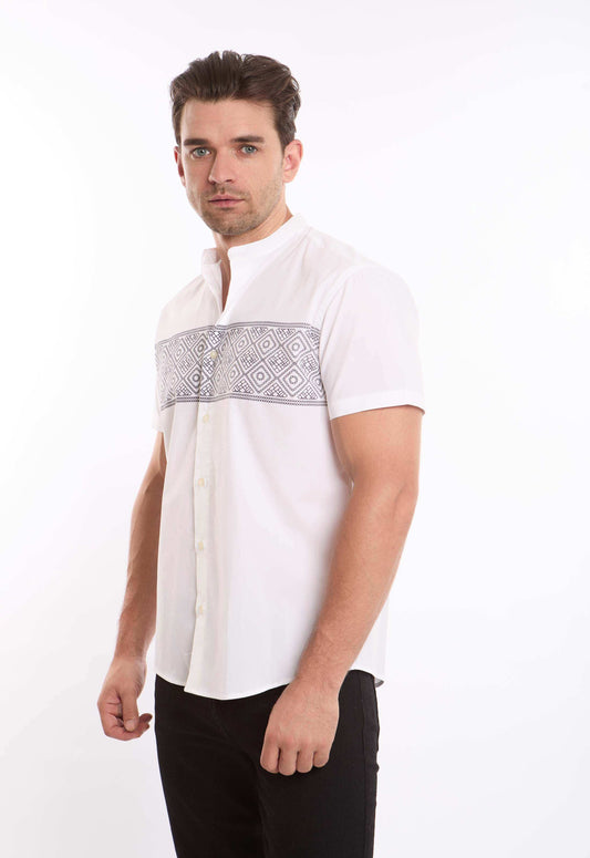 قميص صيفي بأكمام قصيرة ونقشة أمامية