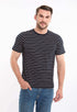 Dual-Tone Striped Short Sleeves Tee