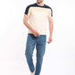 Tri-Tone Colorblock Elegant Linen Tee