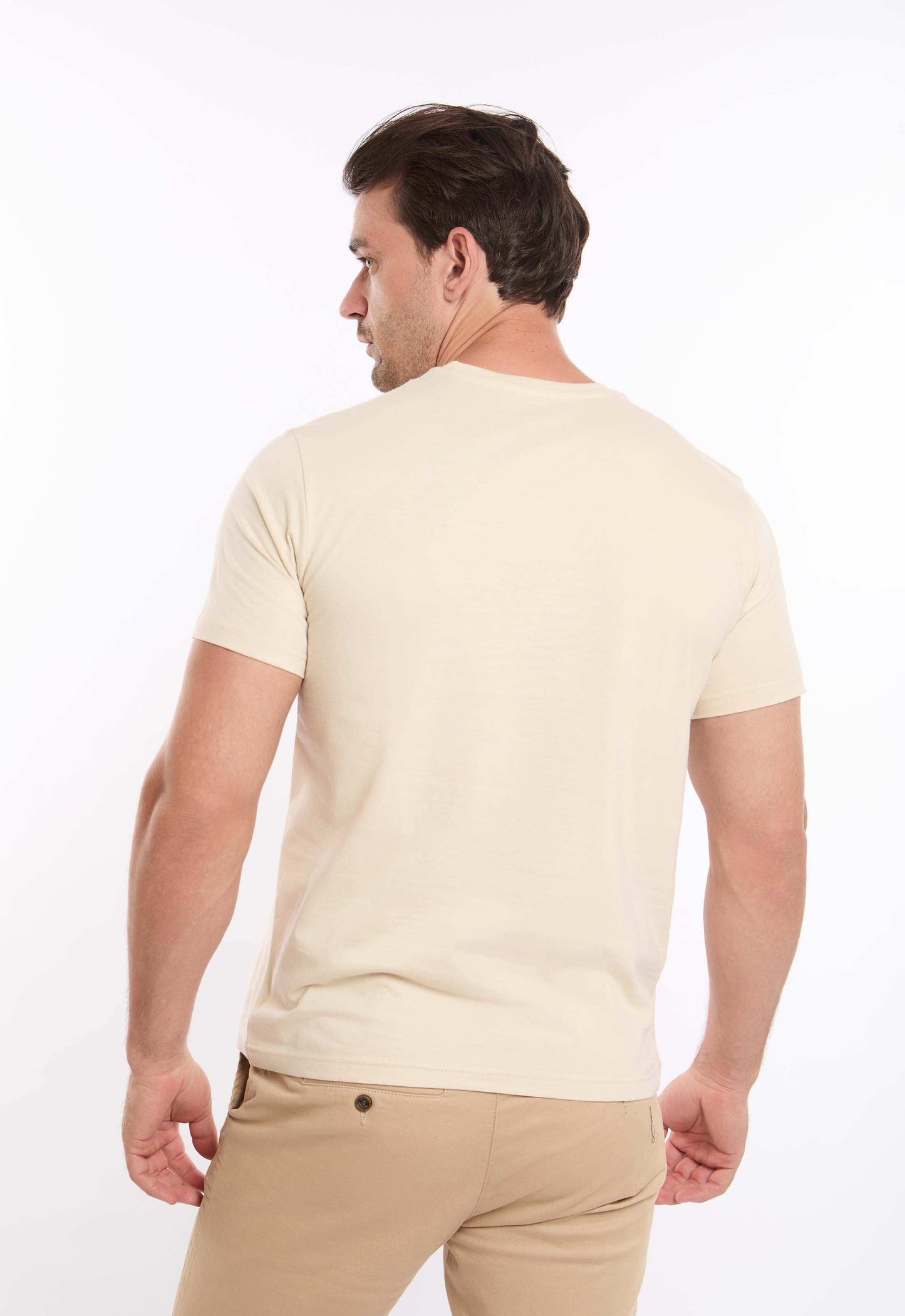 Short Sleeves Casual Tee with Leaf Print