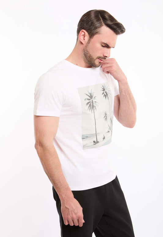 Printed Beach Crew Neck Regular Tee