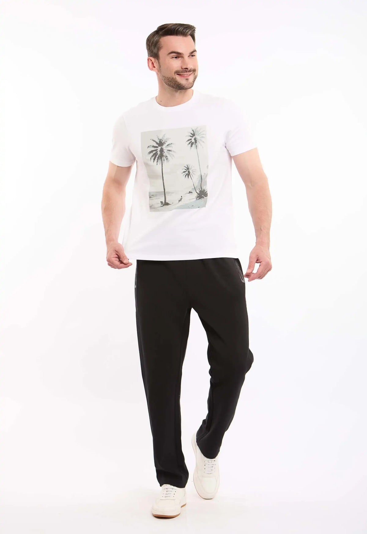 Printed Beach Crew Neck Regular Tee