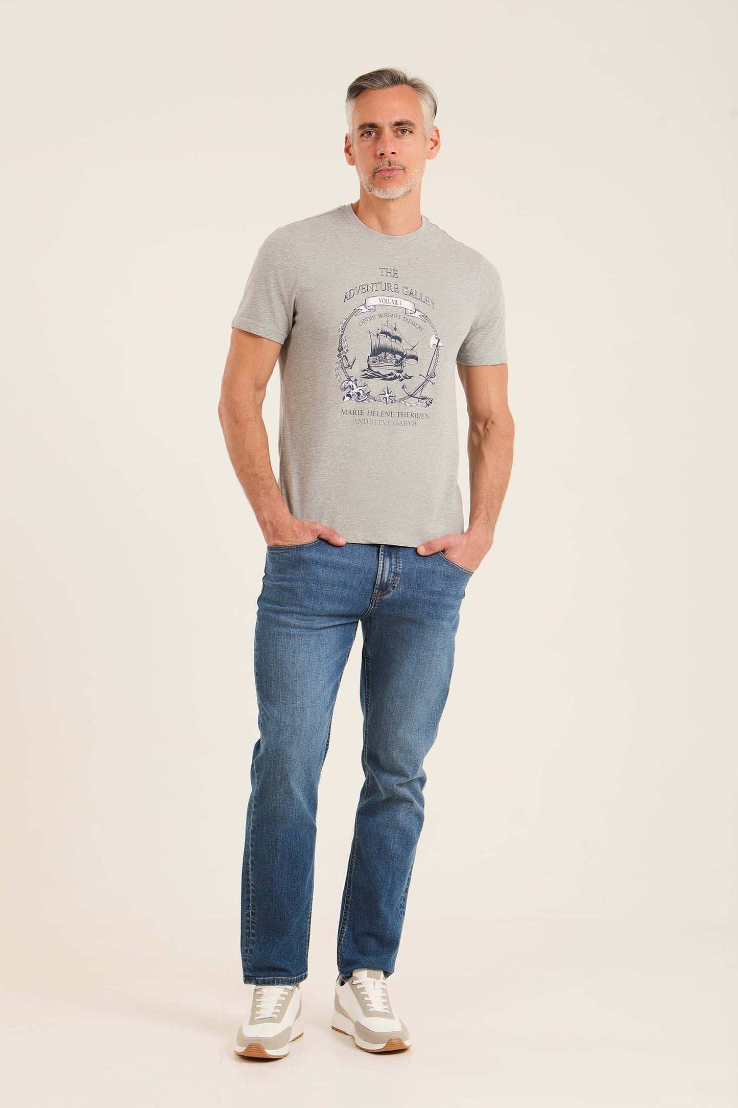Crew Neck Printed "Adventure" Summer Tee