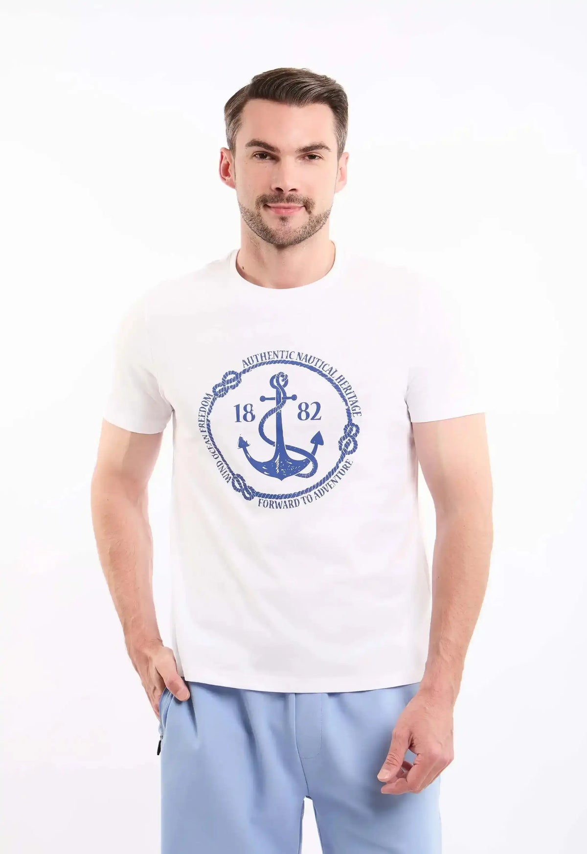 Printed Crew Neck Slip On Cotton Tee