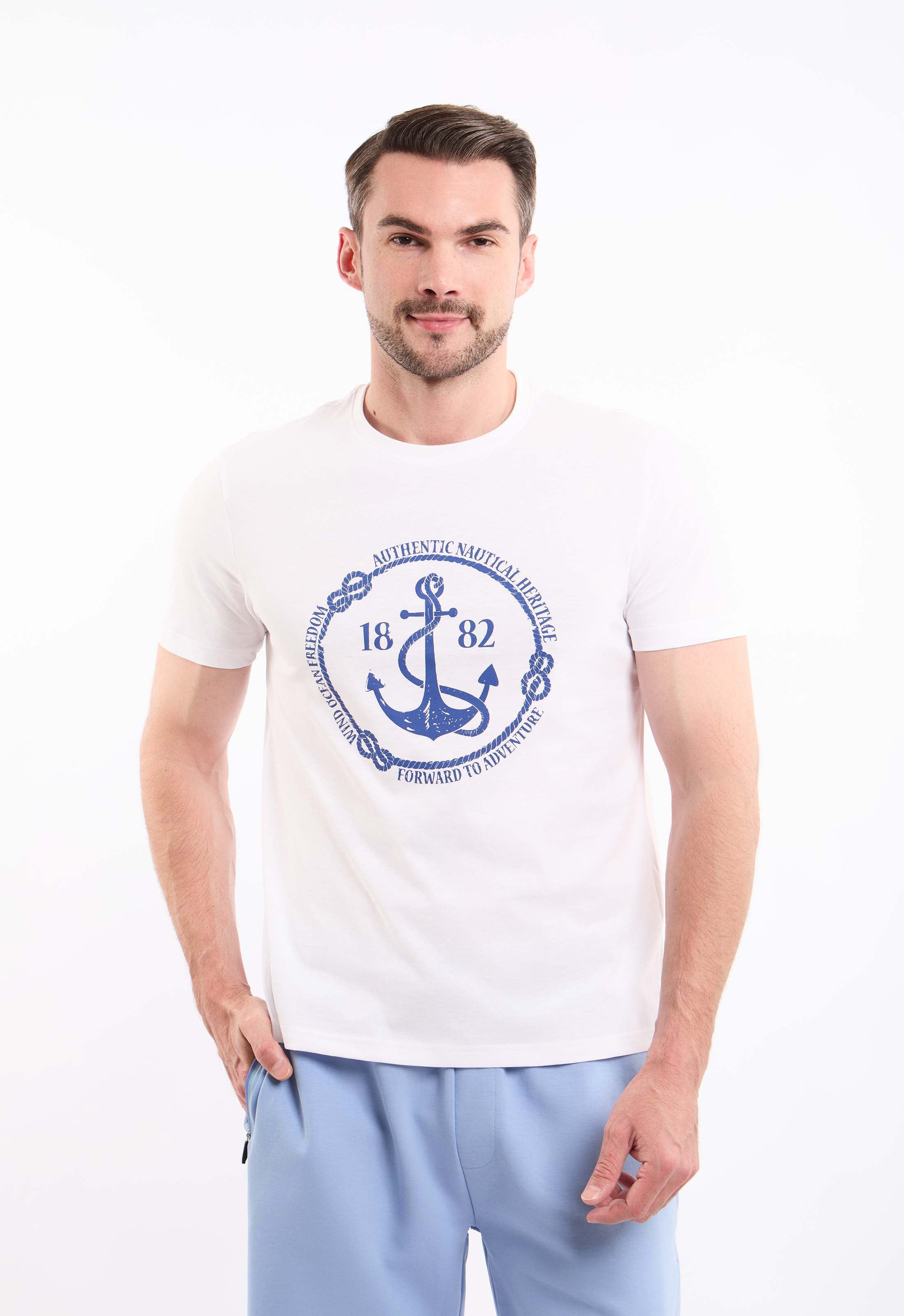 Printed Crew Neck Slip On Cotton Tee