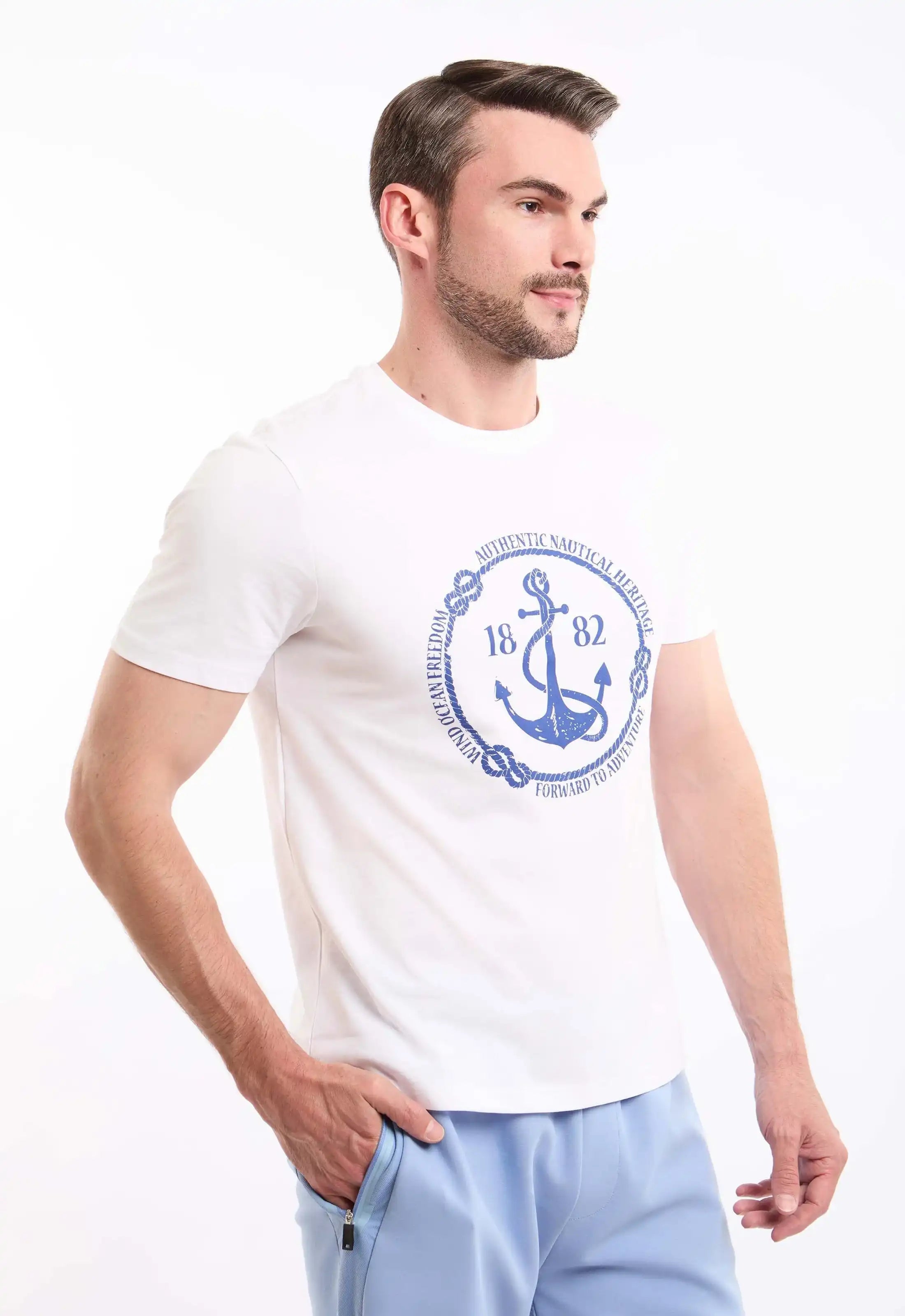 Printed Crew Neck Slip On Cotton Tee